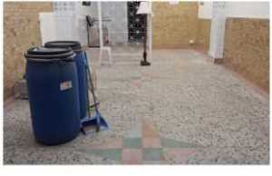 三重公寓磨石地板清潔前_灰塵遍布