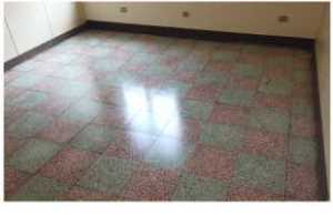 八德公寓磨石子地磚打蠟後_散發溫和光澤