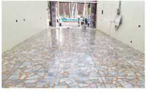 八德店面拼貼大理石地板打蠟後亮麗一新