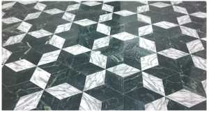 星星格花樣的傳統大理石地板