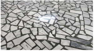 單一台灣白拼貼大理石地板