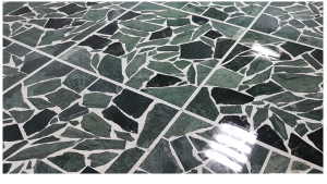 單一蛇紋石拼貼大理石地板