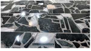 台灣白蛇紋石隨興拼貼大理石地板