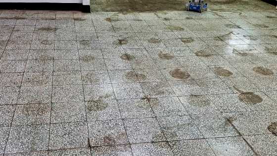 辦公室磨石子地磚研磨前